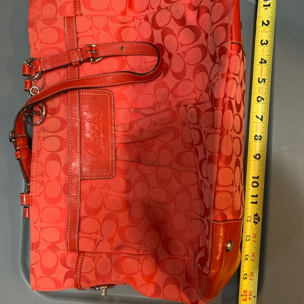 Large red coach bag